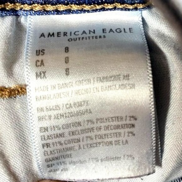 American Eagle Womens Ne(X)t Level Stretch Frayed Hem Denim Shorts Size 8 - Picture 6 of 7